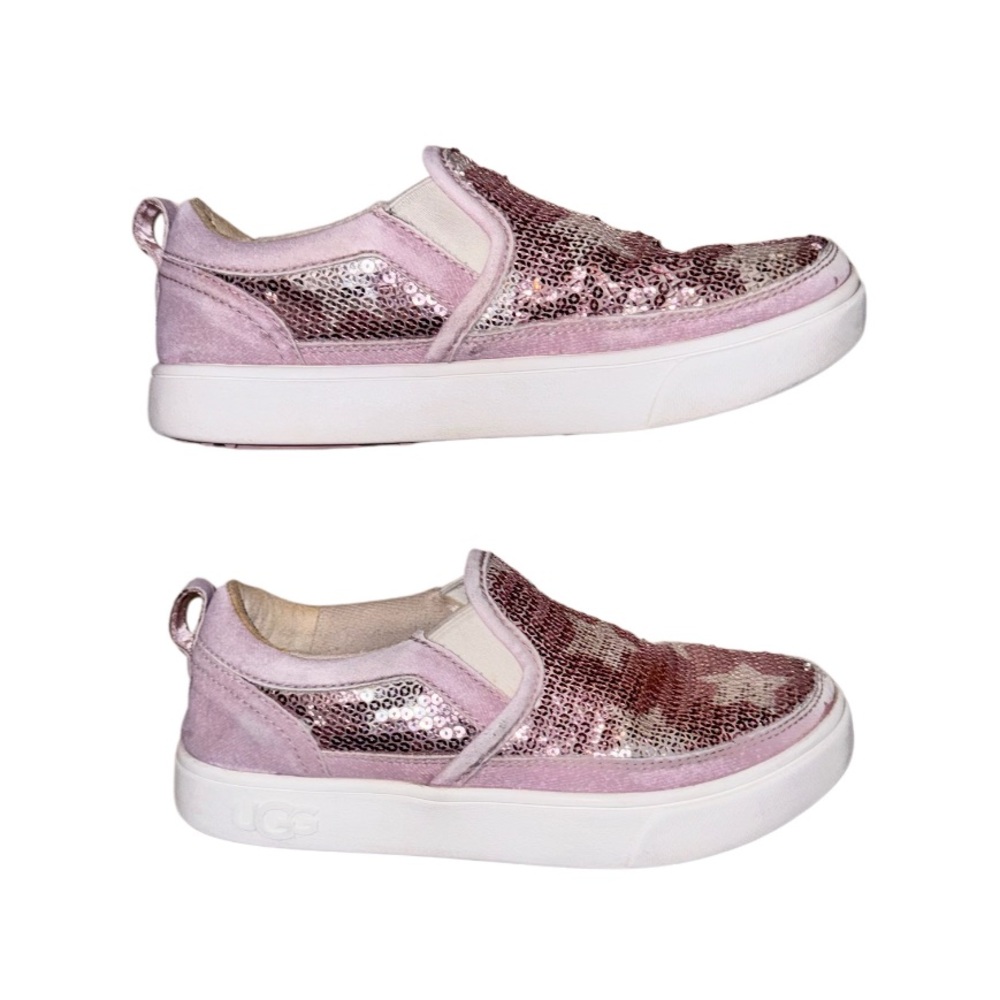 UGG Caplan sequin STAR Suede SLIP ON sneakers GIRL’s shoes size 1 - Picture 10 of 16